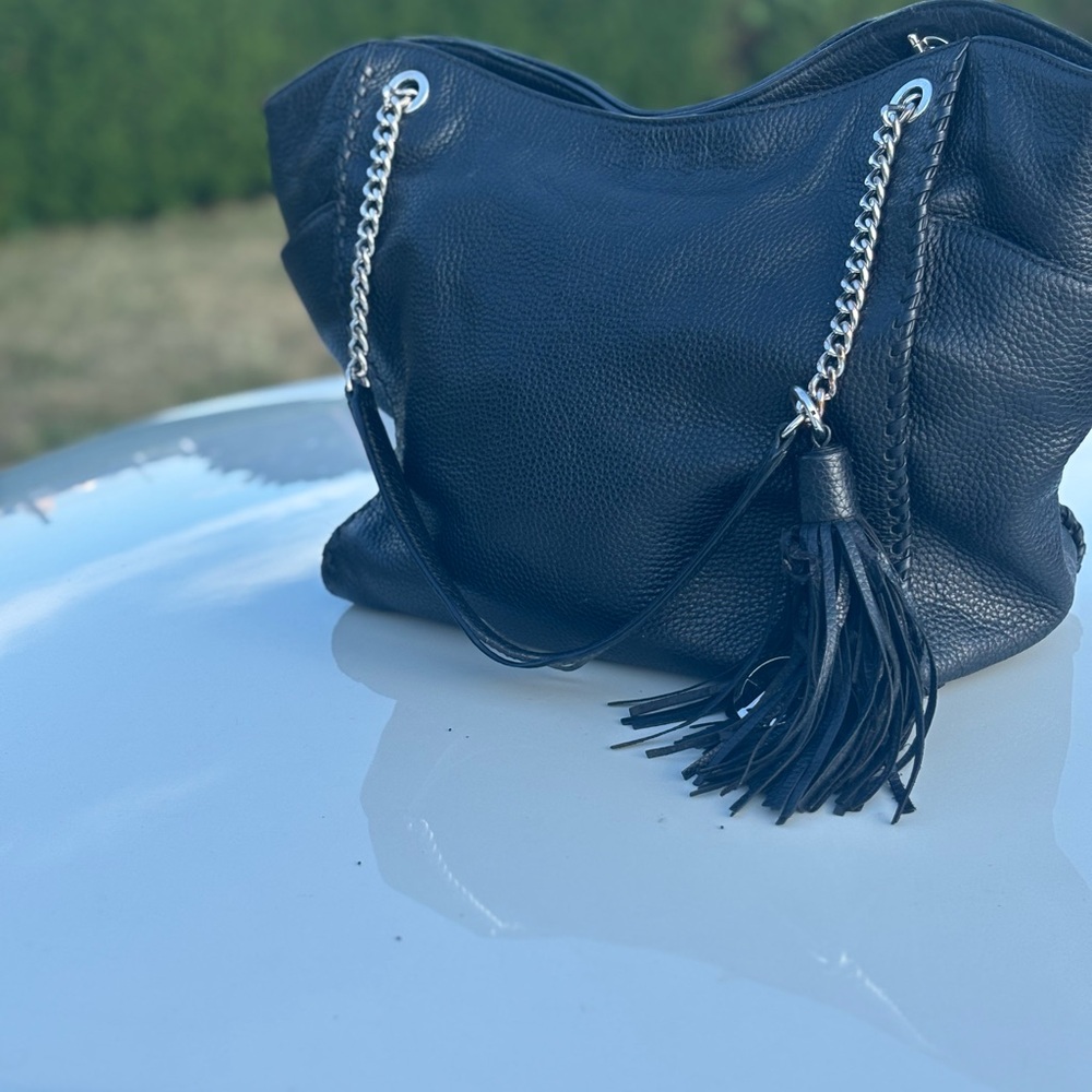 Michael Kors Black Leather Tote Shoulder Bag